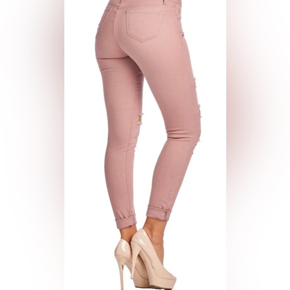 Woman’s Silver Crush Rose Ripped Distressed Skinny Cotton Jeans Pants NWOT Sz 1 - Picture 5 of 14